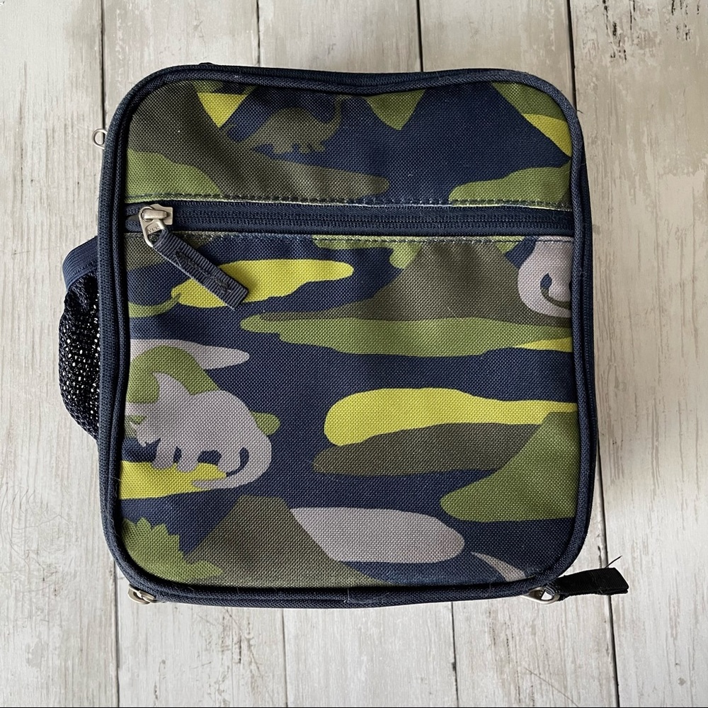 Pottery Barn Kids Navy, Olive & Lime Dinosaur Camouflage Lunch Box